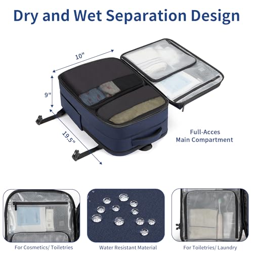 RDTGO Extra Large Travel Backpack for Men and Women, Navy, 17-Inch Laptop Backpack with 4 Packing Cubes, Waterproof and Organized4