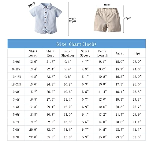 Sangtree Baby Boys Summer Gentlemen Outfit, Dress Shirt With Bow Tie + Suspender Shorts Clothes For Toddlers Baby & Little Boys, Light Blue, Tag 130 = 4-5 Years #TOP2