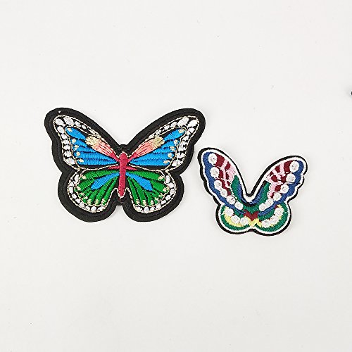 Libiline Random 16Pcs Embroidered Butterfly Patch Sew On/Iron On Patch Applique Clothes Dress Plant Hat Jeans Sewing Flowers Applique Diy Accessory (Butterfly) #TOP2