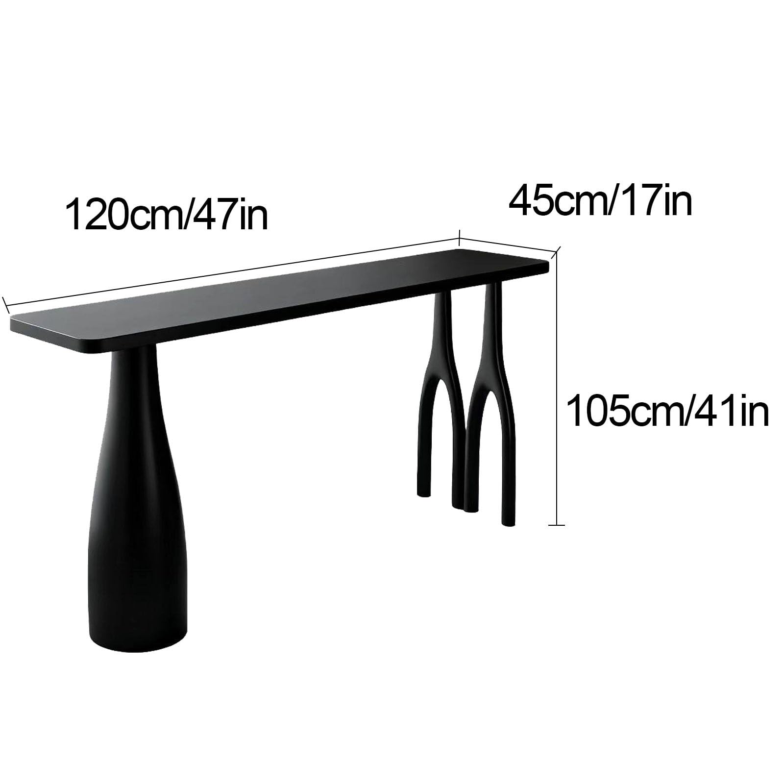 Penisola Cucina, Tavolino Alto e Stretto per Piccoli Spazi, Cucina, Soggiorno, Robusto e Durevole, Facile da Montare, Nero(120x105x45cm/47x41x17inch)
