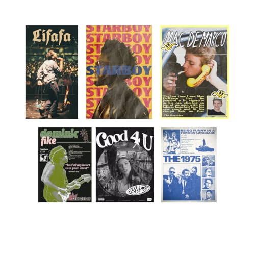 Image of ADIGRAFIX Aesthetic Pop Music Posters for Room and Hostel Decor - Set of 18 Unframed Wall Posters The Weeknd, Billie Eilish, Arctic Monkeys, Lana Del Rey 4 X 6 inches