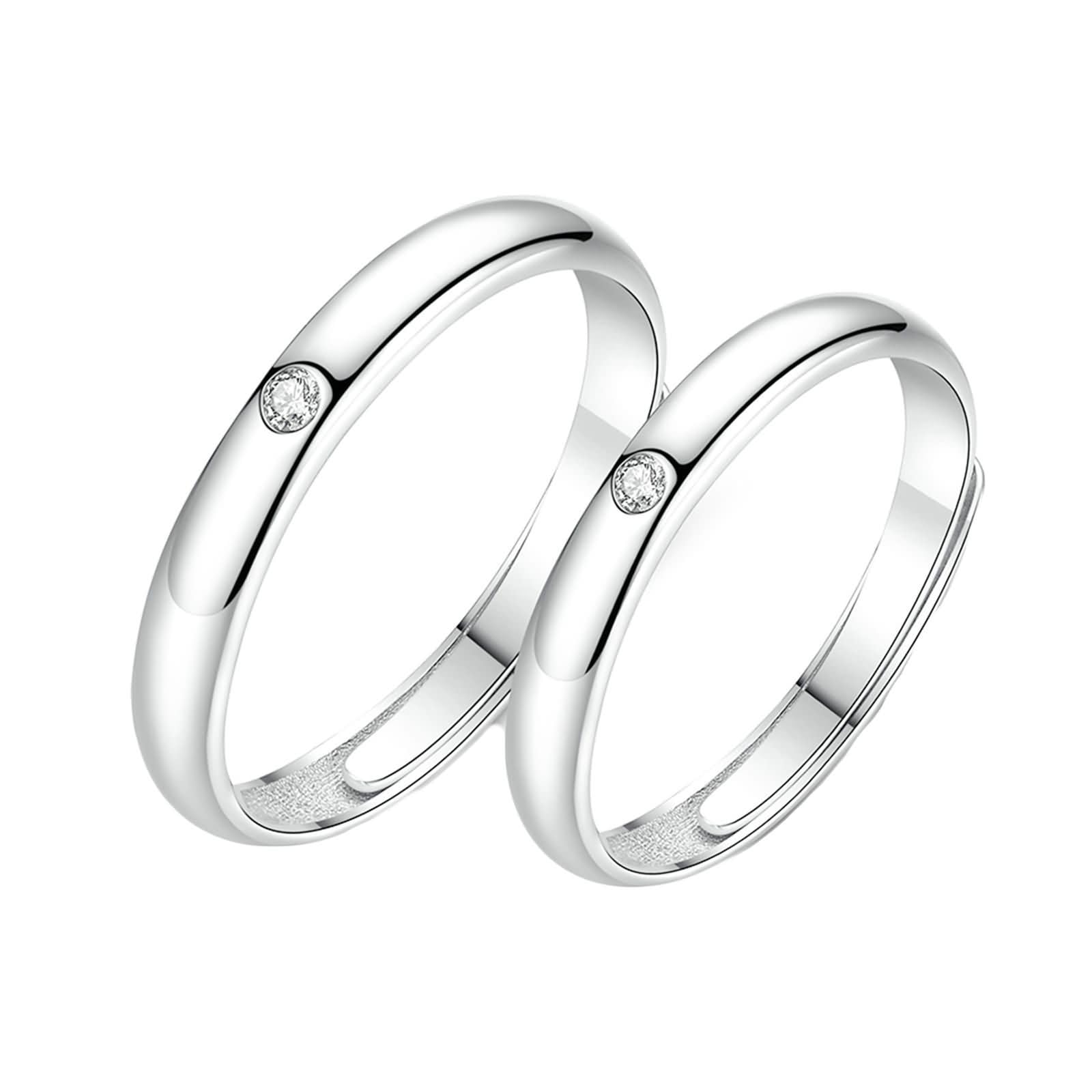 Anello Nome Personalizzabile,Anello Donna Uomo Argento 925 Fidanzamento,Donna Anello Regolabile Rotondo con Zirconia Cubica Anelli Fidanzamento Argento