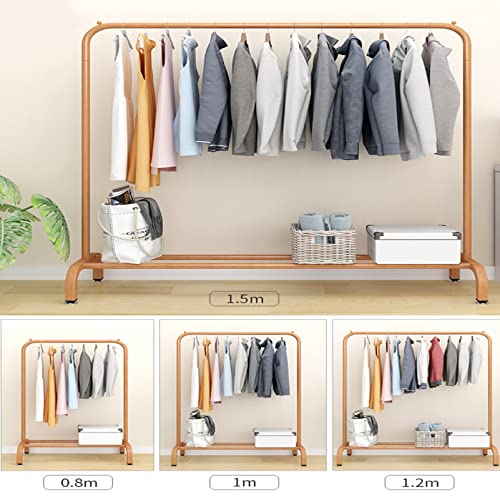 Portant à vêtements industriel avec étagères de rangement métal