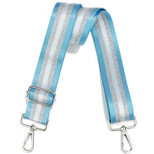 Image of LVYOUME Purse Strap Silver Hardware Wide Bag Straps Replacement Crossbody Adjustable Shoulder Strap for Purses