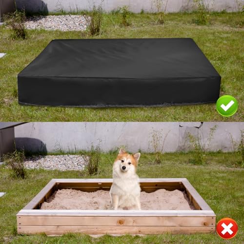 FORMIZON Sandkasten Abdeckung 150x150 wasserdichte, Sandkastenplane mit Kordelzug, Abdeckplane Sandkastenabdeckung Plane, Staubdichte Spielzeug Sandkasten Abdeckung für Sandkasten, Pool, Garten