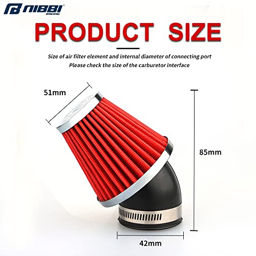 Nibbi Racing Parts High Performance Air Filter 42Mm Motorcycle Air Filter Replacement Air Filter Dirt Bike Air Filter Gy6 Scooter Air Filter (A4-42Mm) #TOP1