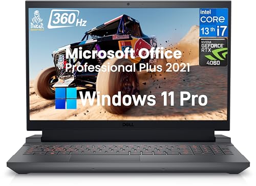 Image of Dell G15 5530 Gaming Laptop, 15.6 inch FHD 360Hz Display, Intel 14-Core i7-13650HX, NVIDIA RTX 4060, Windows 11 Pro & Microsoft Office Lifetime License, 64GB DDR5, 1TB SSD, Backlit Keyboard, Wi-Fi 6