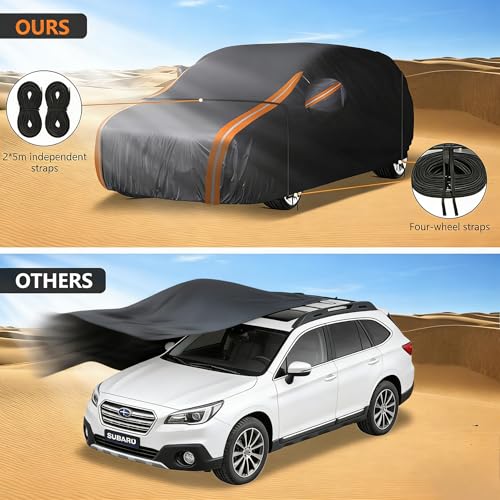 Image of 8 Layer Car Cover Custom Fit for Subaru Outback 2009-2025, All Weather Waterproof Outdoor Full SUV Cover, Lab-Verified Snow /Rain /UV Protection with Zipper Door and Storage Bag