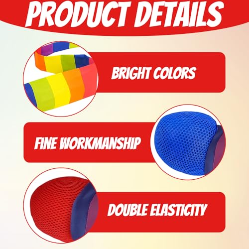 ZocRjvN Regenbogenball, 2 Stück Flummi Mit Schweif Für Gartenspiele Für Kinder, Tiefblau Und Rot, 95cm Oxford-Stoff Bälle Zur Förderung Der Hand-Auge-Koordination, Ideal Für 3-8 Jahre Alte Kinder
