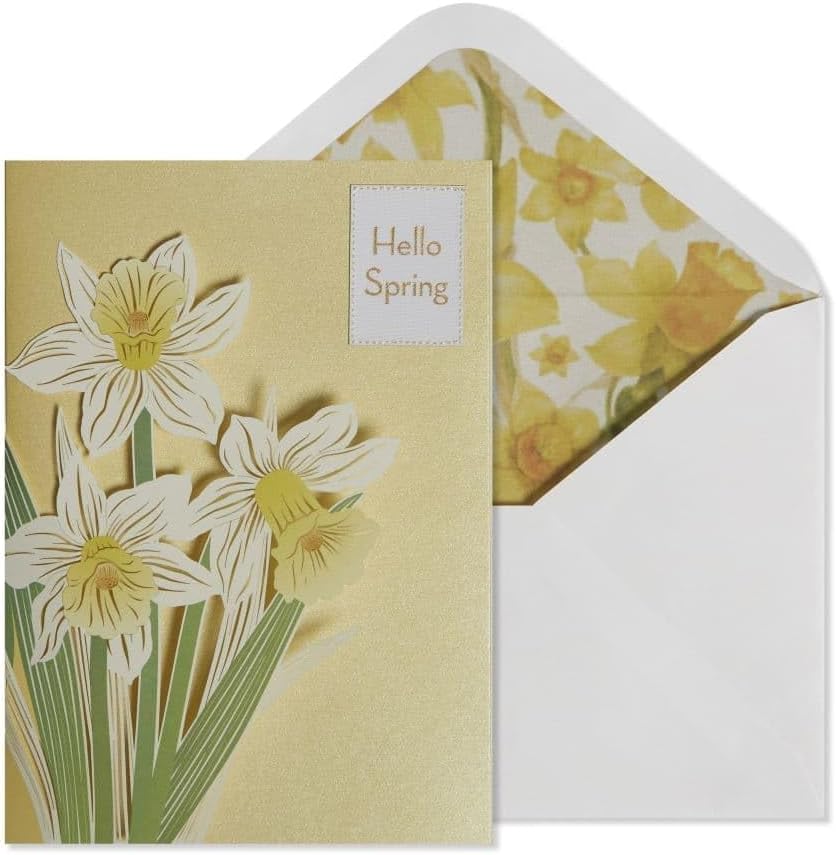 NIQUEA.D Easter Card, Purple Flowers In Basket, Includes a Unique Sentiment and Coordinating Envelope (NES-0002) (Pack of 2)
