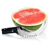 Watermelon Slicer and Server - Original Cuisine Tech Watermelon Cutter - Highest Quality Stainless Steel Melon Knife and Tongs