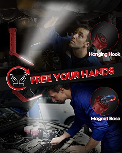 Coquimbo Rechargeable Barbecue Grill Light, Led Work Lights With Magnetic Base Bright 360 Degree Rotate And 5 Modes, Gifts Ideas For Dad, Husband, Handyman﻿ (2 Pack, Red) #TOP4