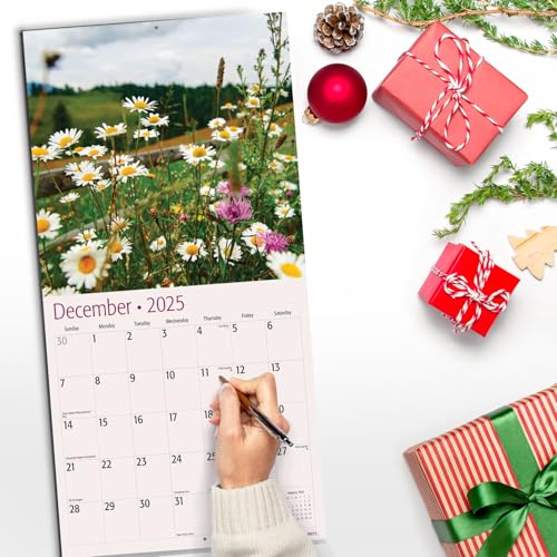 Image of RED EMBER Wildflowers 2025 Wall Calendar 12 Month | 12 inch x 24 inch Open | Thick & Sturdy Paper | Giftable | Calendar 2025