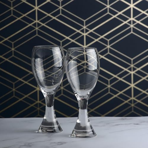 Manhattan Handmade Wine Glasses Perfect for Red Wine, White Wine, Water, or Beverages - 450 ml - Clear - Set of 2 Elegant Wine Glasses - Image 3