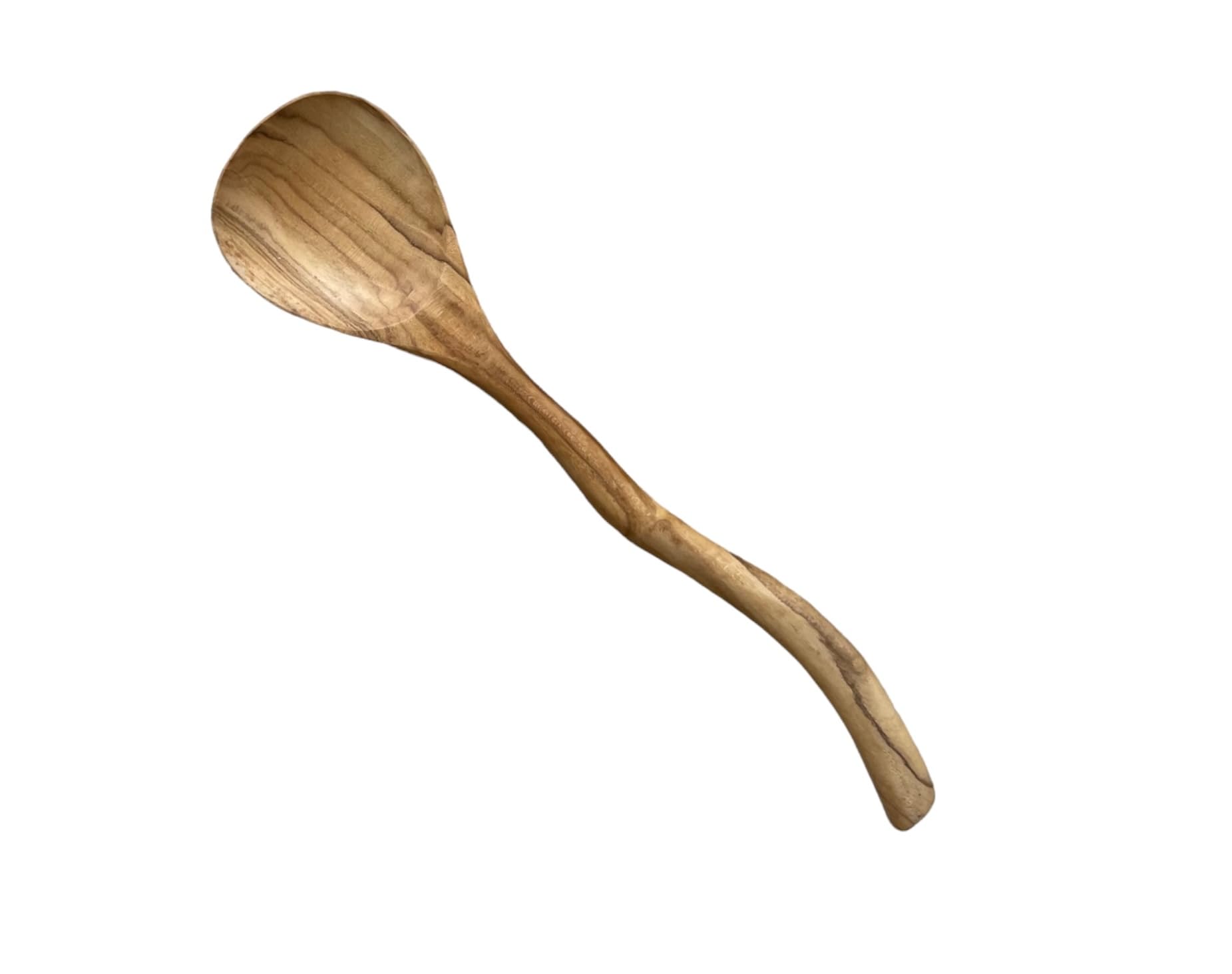 Cuillère de service bouclée en bois de teck fait main à Bali