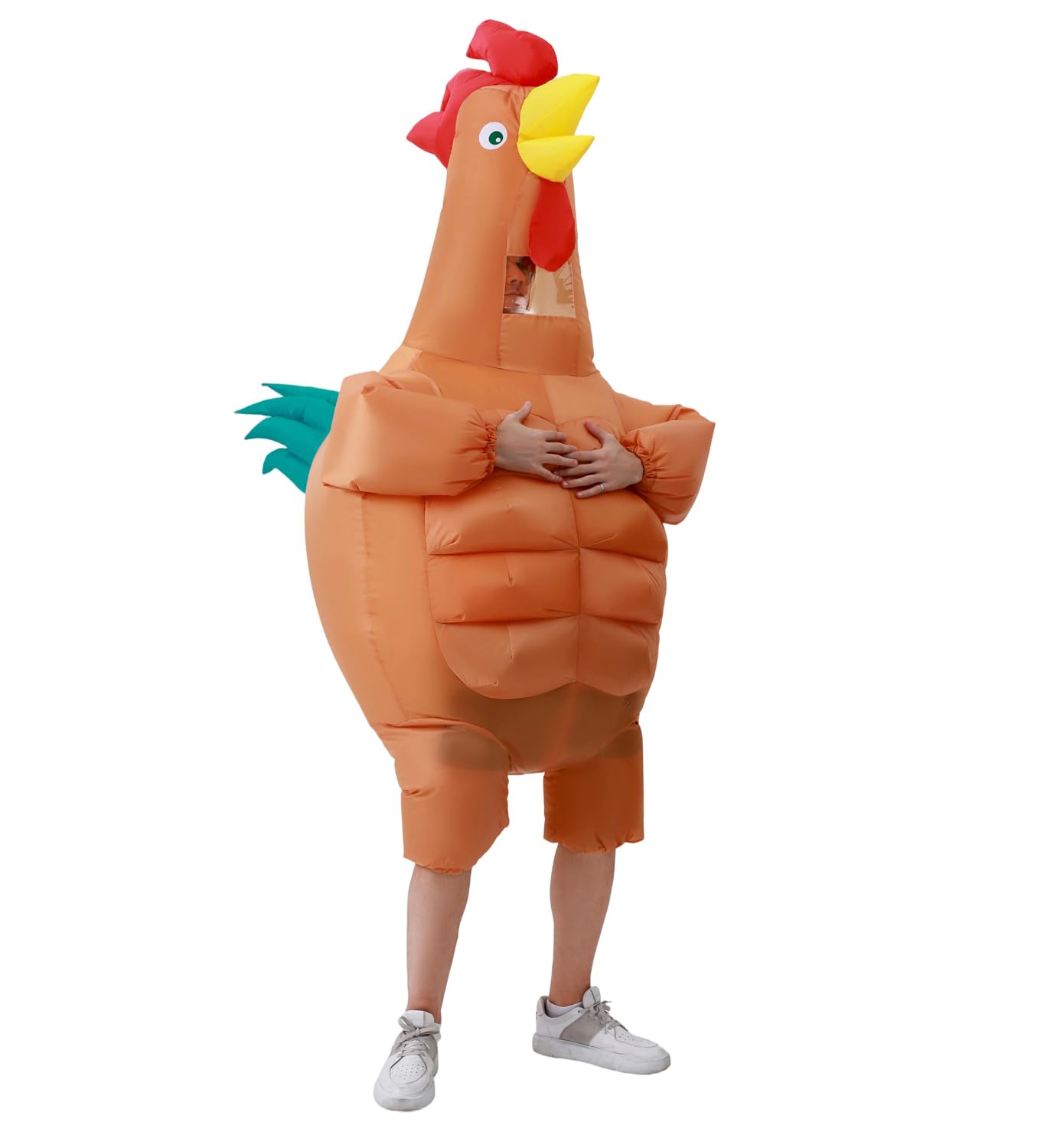 RHYTHMARTS Disfraz Inflable de Pollo para Adulto - Disfraz de Gallo Hinchable