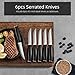 Knife Set, Emojoy 15 Piece Kitchen Set with Block Wooden, German Stainless Steel Sharp Chef Sharpener, Knives Black