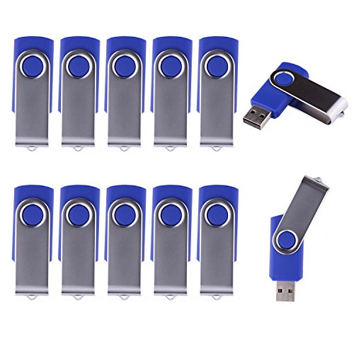 LHN® (Bulk 10 Pack) 2GB Swivel USB Flash Drive USB 2.0 Memory Stick (Blue)
