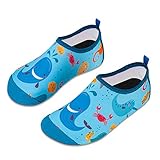 HMIYA Kinder Badeschuhe Wasserschuhe Strandschuhe Schwimmschuhe Aquaschuhe Surfschuhe Barfuss Schuh für Jungen Mädchen Kleinkind Beach Pool(Blauwal,26/27)
