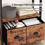 Furologee 5-Tier Bookshelf, Tall Bookcase with 2 Storage Drawers, Industrial Display Standing Shelf Units, Wood and Metal Storage Shelf for Living Room, Bedroom, Home Office, Rustic Brown - Image 5