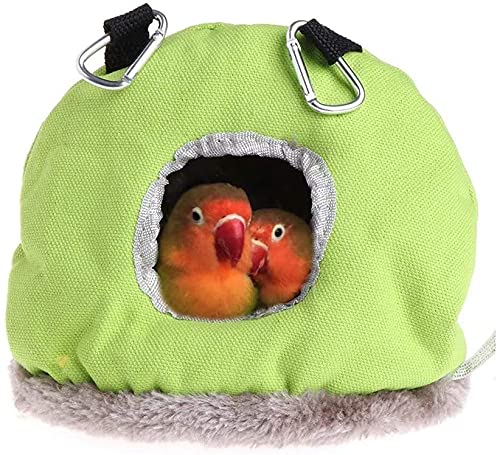 Nid Oiseau Cage Oiseau Perroquet Hamac Animal de Compagnie Suspendu balançoire lit Grotte Oiseaux Cage Maison décor Oiseaux Fournitures Perroquet Peluche nid Hiver Chaud hamac 916(Size:S)
