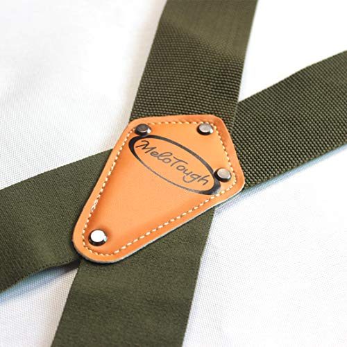 Image of MELOTOUGH Men's Suspender 2 inch Wide Partial Elastic Strap for Jeans Pants