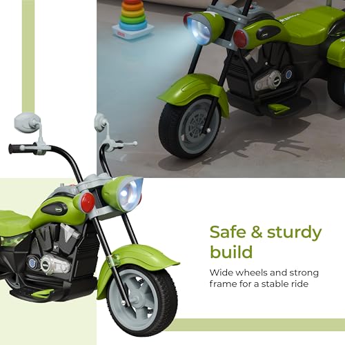 Image of Lifelong Royal Electric Ride On Motor Bike for Kids, Semi Assembled Rechargeable Toy Bike One Touch Start,Light and Music, Long Battery Life, 3 Wheels, Comfortable Seat for 1-6 Yrs (LLEV99)