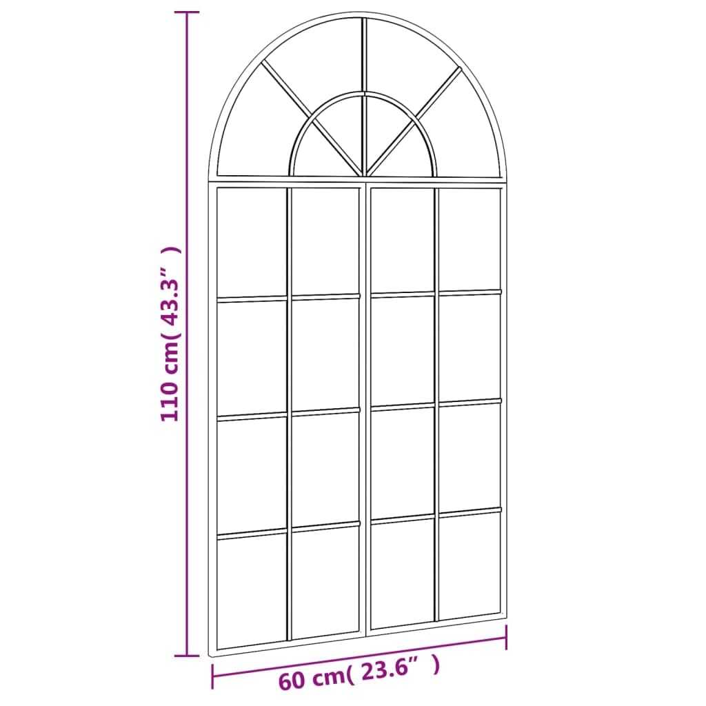 Genérico Espejo de Pared Arco de Hierro Negro 60x110 cm,Casa y jardín,Decoración,Espejos,3200606