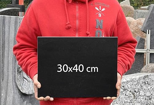 Grabplatte mit Inschrift aus Granit, personalisierbar Gedenktafel für Urnengrab, Grabstein für 1-2 Pers., Urnengrabstein N34 (20x30cm mit Stützen)