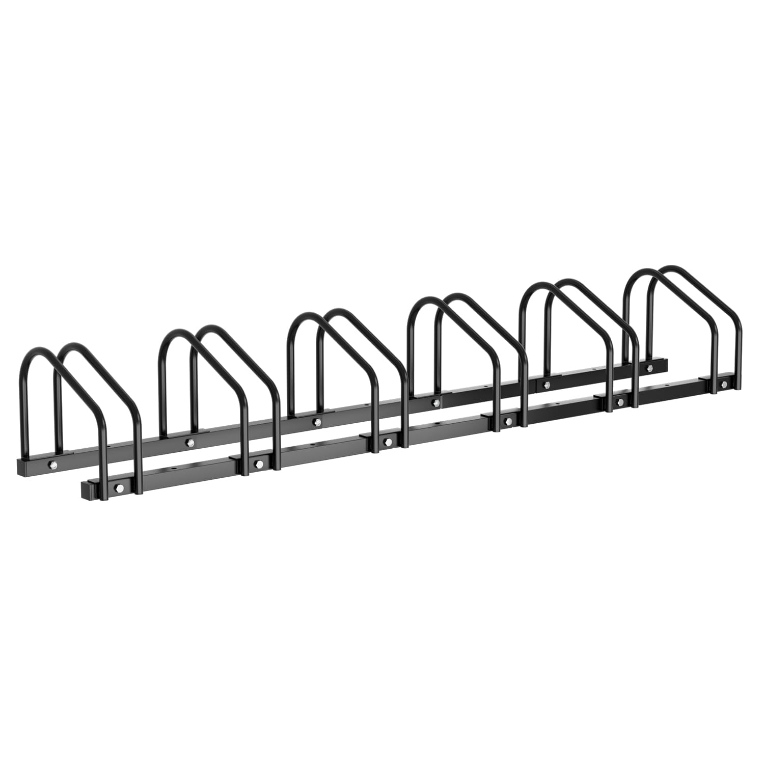 Fahrradständer für 6 Fahrräder, 35-55 mm Reifenbreite Mehrfachständer Aufstellständer Radständer Bodenständer, Fahrradständer Boden Mountainbike, HBT: ca. 26 x 160 x 32 cm, Schwarz