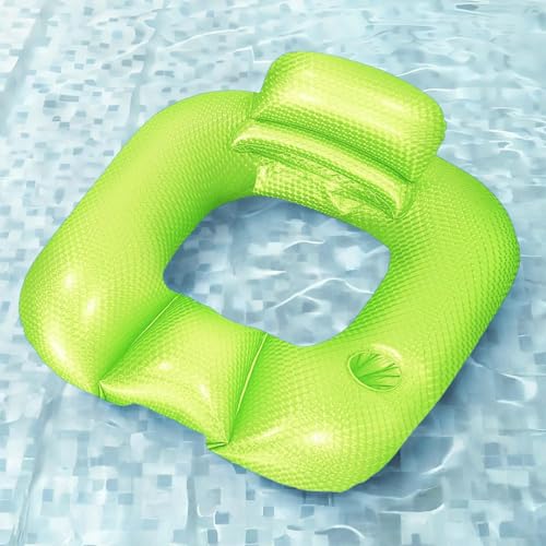 Chaise de piscine gonflable avec dossier confortable pour jardin et lac