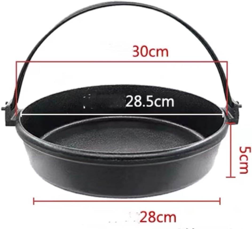 Amazon | すき焼き鍋 南部ツル付黒焼付 直火用 南部鉄器 (24 CM