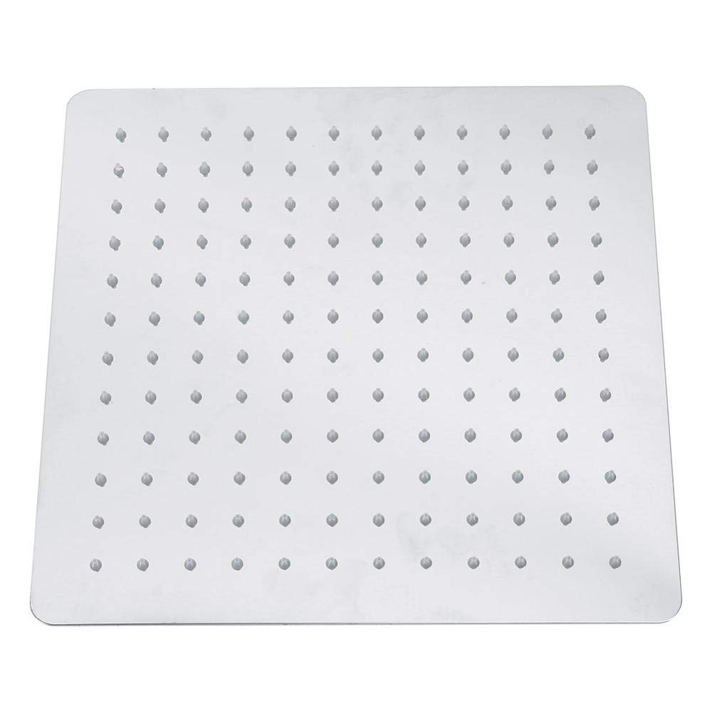 12 Pollici Soffione Doccia a Pioggia Ultrasottile, Testa di Doccia Ultra Sottile Quadrato in Acciaio Inox, 30 x 30 cm, Argento