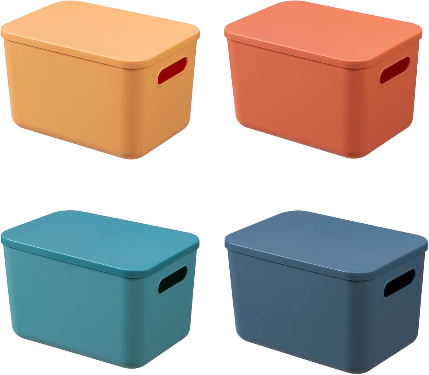HapiLeap Plastic Storage Bins with Lid, Stackable Storage Containers for Organizing