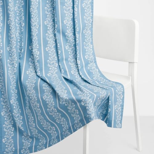 Image of haus & kinder Digital Printed Cotton Door Curtains 7 Feet Long Pack of 2 Door Curtains, 7 Feet Curtains for Door (Vineway, Blue 130x213 CM)
