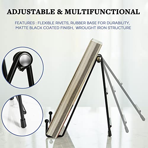 Adjustable Plate Holder Display Stands 2 Pack 6 Inch - Foldable Metal Frame , Table Top Easel , Book Holder Stand , Display Stand For Book , Tablet, Platter, Picture, Decorative Plate, Crystal Slice #TOP4