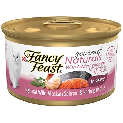 Purina Fancy Feast Wet Cat Food Gourmet Naturals Wild Alaskan Salmon and Shrimp Recipe in Wet Cat Food Gravy Cover
