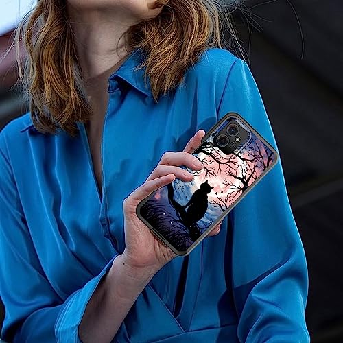 Funda para Moto G Power 5G 2023 rígida antichoque con diseño de gato negro 7
