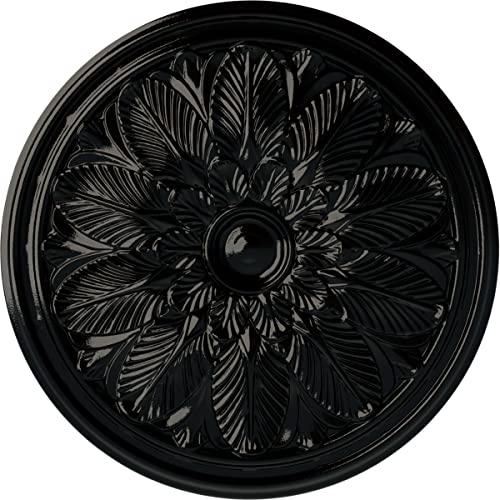 Image of Ekena Millwork CM22BOBPS Bordeaux Ceiling Medallion, Black Pearl