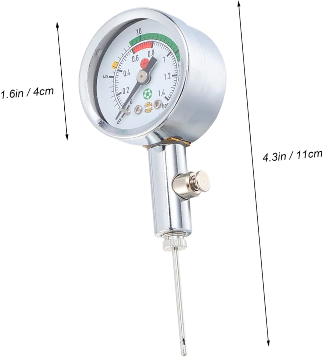 Yardwe 2pcs Ball Pressure Gauge Release Valve Barometer Tool for Volleyballs Basketball Football Soccer No Battery Needed USA Type Needle