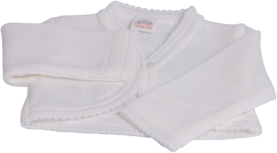 Baby Girls 100% Knitted Special Occassion Scallop Edge Bolero Cardigan (3-6months, White)