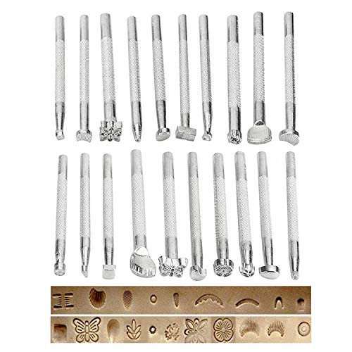 HighFree 27 PCS Leather Stamping Tool Leather Carving Working Saddle Making Tools Set Leather Craft Stamps Set