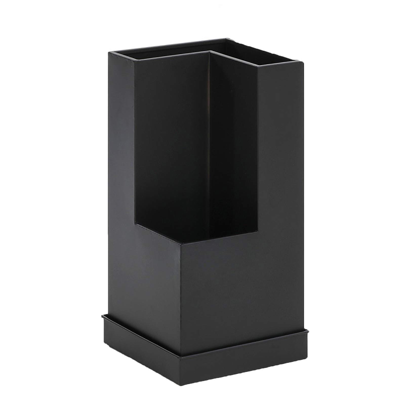 Gonmdopy Black Umbrella Stand, Household Umbrella Stand, Square Umbrella Racks, High Capacity Metal Umbrella