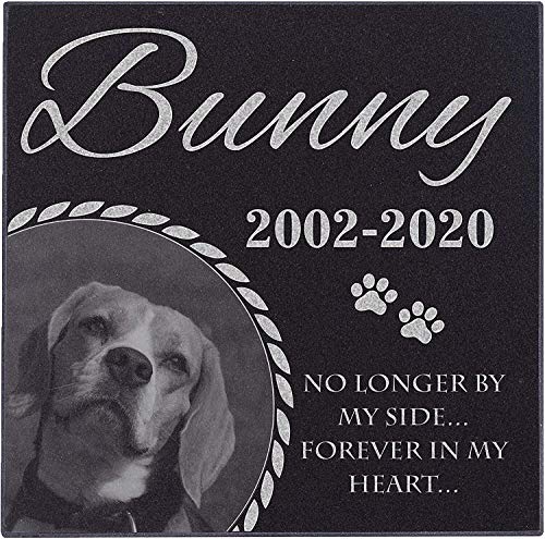 Pet Memorial Gifts, Personalized Dog Memorial Stone with Photo - 6x6