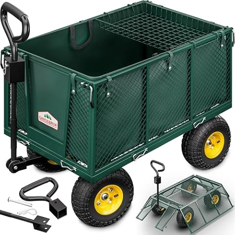 GARDEBRUK Heavy Duty 4 Wheel Garden Trolley Cover