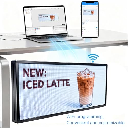 Image of P6(40 inch * 17 inch) Digital Programmable Scrolling Led Sign Scrolling Outdoor For Business message Board Display Screen Electronic Menu Board Wifi Control Word Light