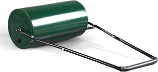 VINGLI 24 Inch Lawn Roller - 13 Gallon Water/Sand Filled Heavy Duty Steel, U-Shaped Handle, Drain Plug for Smooth Lawns & Yard Maintenance