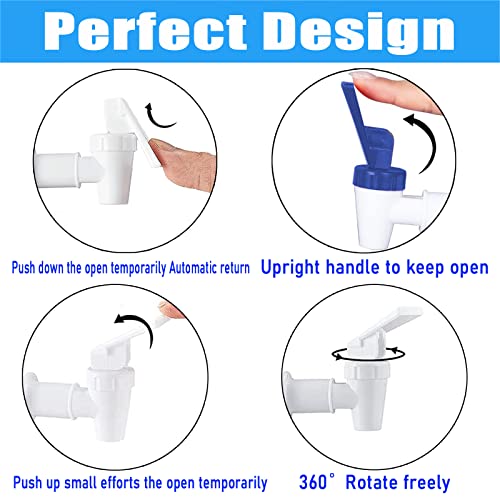 4 Pack Replacement Cooler Faucet Water Bottle Jug Reusable Spigot Spout, Bpa Free Dispenser Tap Set, Water Crock Valve Gravity Water Spigot (3/8"Internal Thread) #TOP2