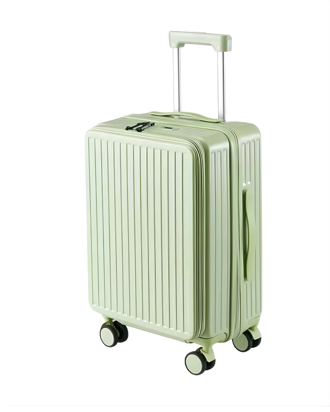 Access - Expandable top Open Trolley Bag, Cup Holder, TSA Lock, Shopping Bag Hook, Silent 360 Degree Rotating Wheels, Aluminium Magnesium Alloy Pull Rod (Light Green, 20 inch - Cabin)-image-23