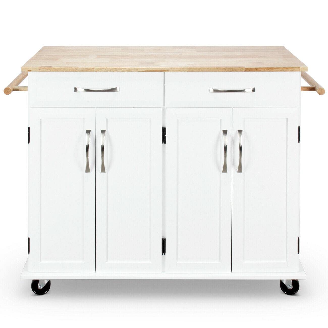 Buy Clarivader 36Inch Rubberwood Top Deluxe Rolling Kitchen Island
